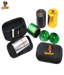 HONEYPUFF Smoke Set Metal Herbal Grinder Herb With Mouthpiece Tips 50MM Large Container Jar Grinders Smoking Accessories For Man2784555