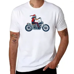 Men's Polos Cool Father Christmas Biker Santa On Chopper Motorcycle Gift T-Shirt Tee Shirt Fruit Of The Loom Mens T Shirts