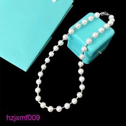 Gzbr Designer Tiffanyset Pendant Necklaces Fashion Fashion Jewelry t Home Elegant Light Luxury White Mother of Pearl Small Round Tube Single Ring Necklace