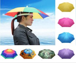 Head umbrella 9 colors optional elastic head hat outdoor fishing creative personality hat umbrella 8052837