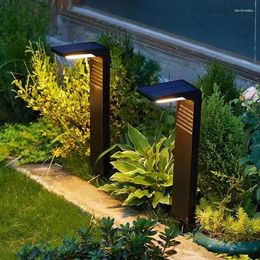 High Brightness ABS PC LED Solar Garden Lights Outdoor IP64 Waterproof Adjustable Light Control Induction Lawn Lamp