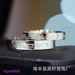 Gdck Designer Tiffanset Band Rings Mijin High Quality t Family Letter Ring Electroplated 18k Rose Gold Diamond Narrow Valentine's Day Gift