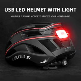 Bicycle Helmet MTB Ride LED Lights Racing Road Bike Helmet Men and Women Outdoor Sports Pro Cycling Casco Bicicleta Safety Cap 240106