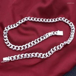 Chains Charms 925 Sterling Silver Classic 10MM Solid Chain Necklace For Men Christmas Gifts Fashion Party Wedding Jewellery 20/24 Inches