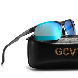 Sunglasses Genuine Gcv Polarised Men Aluminium Sunglasses Driving Mirror Lens Male Sun Glasses Aviation Women for Eyewear Military