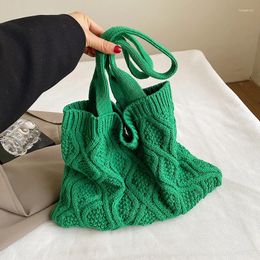 Evening Bags Designer Knitting Handbag Women's Shoulder Bag Fashion Hollow Out Tote Female Wool Woven Shopper Purse Big Boho Travel Beach