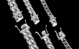 High Quality Stainless Steel Curb Cuban Chain Dragon Clasp Bracelets Men Women Fashion Gold Silver Bangles 8mm101214mm 23cm8438865