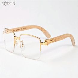 buffalo horn glasses classic fashion sports mens glasses eyeglasses bamboo wood sunglasses for men women lunettes gafas d298d