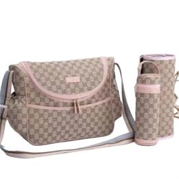 Дизайнерская сумка для подгузников Водонепроницаемая сумка для мамы 3 комплекта Сумка для подгузников Baby Baby Zipper Коричневый клетчатый принт a42