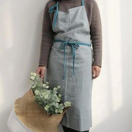 Aprons Linen Cotton Aprons for Shopping Kitchen Aprons Uniform Unisex Adult Aprons for Woman Lady's Kitchen Cooking Coffee