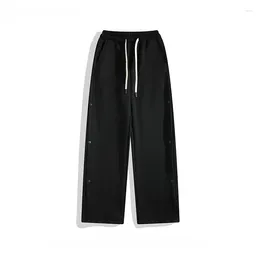 Men's Pants Men/Women Breasted Drape Casual Japanese Style Versatile Youth Wide-leg Sports Straight Couple Sweatpants Unisex Clothing