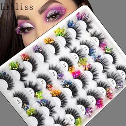 Brushes 2022 New glitter Powder European American Style Fake Lashes Colour Luminous Natural Nude Makeup Stage 3D False Eyelashes