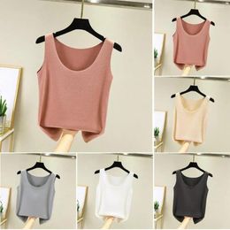 Women's Blouses Skin-friendly Fabric Vest Double-sided Thick Plush Soft Warm Sleeveless Tank Top For Winter Underwear Elastic Solid