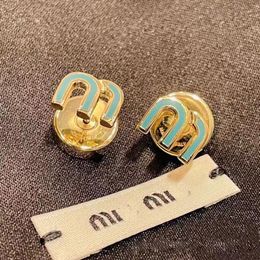 18k gold M brand letters designer earrings stud for women retro vintage luxury round circle double side wear Chinese earring earings ear rings charm nice jewelry