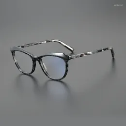 Sunglasses Frames 2024 Fashion Cat Eye Glasses Frame Men Acetate Retro Designer Optical Eyewear Myopia Reading Women Personalized