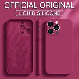 Cell Phone Cases Original Square Liquid Silicone Phone Case For Apple iPhone 15 14 13 12 11 Pro Max Shockproof Full Protection Candy Soft CoverL240105