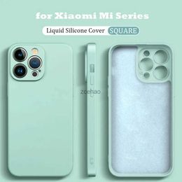 Cell Phone Cases Original Liquid Silicone Shockproof Case For Xiaomi Mi 14 13 13T 12 12T 11T 10T 10 11 Lite Pro Square Fluff Bumper Soft CoverL240105