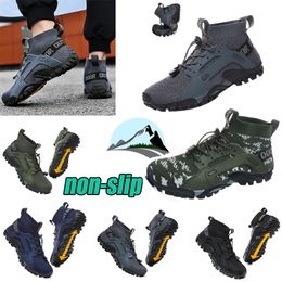 HOt Men Non-slip Camping Trekking Sneakers Sports Waterproof Hiking Shoes Outdoor Climbing Breathable Mountaineering Green Boot big size