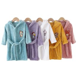 Spring Girls Boys Pyjamas Children Clothes Girls Boys Robes Summer Sleepwear Bathrobe Autumn Kids Hooded Bathrobe Girls Clothing 240108