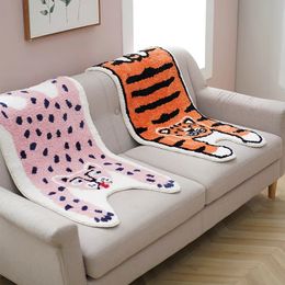 Tiger Carpet Home Decorations Cute Cartoon Living Room Coffee Tables Rug Anti Slip Bedroom Bedside Floor Absorbent Bath Mat 240108