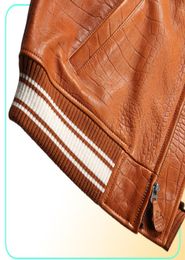 1975 USA Black AVIREX thick sheepskin leather Leisure sport Bomber jacket7311673