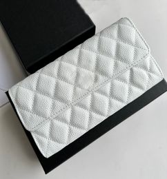 european designer coin purse women white wallet luxury tote bag leather original box folding cardholder portfolio buttons zipper bag