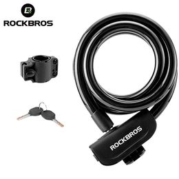 ROCKBROS Bicycle Lock Bike Portable Anti-theft Ring Lock MTB Road Cycling Cable Lock Motorcycle Vehicle Bicycle Accessories 240106