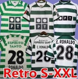 01 02 03 04 Lisboa Retro Soccer Jerseys Ronaldo Marius Niculae Joao Pinto 2001 2002 2003 2004 Lisbon C.ronaldo Vintage Football Shirts Tops Sporting Cp