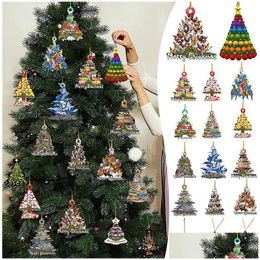 Christmas Decorations Wooden Hanging Ornaments Personalized Animal Tree Wall Door Court Home Fall Holiday Decor Drop Delivery Garden Dhaic