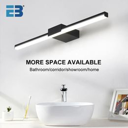 Led Wall Lamp Bathroom Vanity Light 40cm 55cm AC85 265V Indoor Modern Sconces Mirror Fixtures Black White 240108