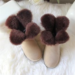 Classic Snow Boots 100% Natural Wool Arrival Woman Winter Genuine Sheepskin Womens High Quality Shoes Women 240108