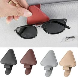 Interior Accessories Universal Sun Visor Clip Sunglasses Holder Car Glasses Microsoft Leather Eyeglasses Hanger Ticket Mount