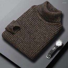 Men's Sweaters Autumn And Winter Coarse Knit Sweater Hight Neck Chenille Thickened Warm Elasticity