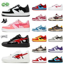 A Bathing ApeBapeSK8 Sta Designer Casual Shoes Women Mens Platform Dress Sneakers Camouflage JJJ Jound Patent Leather White Black Pink Green Trainers Size 36-45