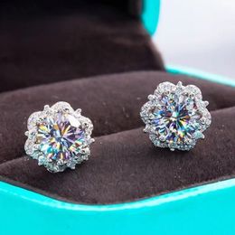Trendy 1CT Pass Tester Lab Moissanite Diamond Earring 925 Sterling Silver Party Wedding Earrings for Women Bridal Jewellery Gift
