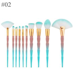 Brushes 10Pcs/set Makeup Brushes Set Tools Kit Power Foundation Blush Eye Shadow Blending Fan Cosmetic Make Up Brush Maquiagem