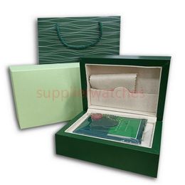 Hjd 2022 Luxury Green R boxes O Mens For Original L Inner E Outer X Woman's Watches Boxes Men Wristwatch Gift Certificate Bro199n