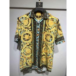 Summer Short Sleeved Casual t shirt Mens Silk Shirt Designer polo Shirts Hawaiian Printed Thin Jacket Men Women Cardigan Shirts 12 Colours