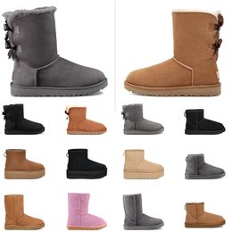 2024 Hot OG Australie australia Outdoor Winter Snow Ultra Mini Platform Boot Designer Women Boots Fur Fluffy Leather Ankle Booties Chestnut Black Pink Loafers Shoes