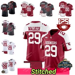 125th Red River Sooners College Football Jersey Tawee Walker Jackson Arnold Drake Stoops Dillon Gabriel Baker Mayfield Sammy Brown Bowman Jr. Anthracite Red Black