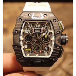 R i c h a r mens superclone aaa mechanical brand watches rm11-03 OSVY chronogarph gmt carbon Fibre dail wrsitwatches Anti scratch sapphire mirror surface NTVM