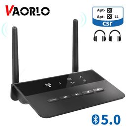 Connectors Vaorlo 262ft/80m Csr Bluetooth 5.0 Audio Transmitter Receiver Bypass Aptx Ll Low Latency Wireless Adapter 3.5mm Aux for Tv Car