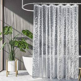 3D Shower Curtain Waterproof Mildew EVA Bath Curtains Modern Cobblestone Pattern Translucent Bathroom Curtain With Hooks 240108