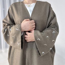 Ethnic Clothing Modest Casual Open Abaya Muslim Cardigan Women Maxi Dresses Turkey Arab Robe Dubai Saudi Kaftan Eid Ramadan Islam Abayas