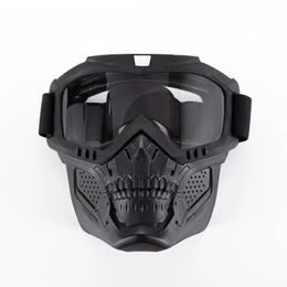 Motorcycle Skull Mouth Mask Tactical Off-Road Riding Racing Outdoor Ski Goggles Windproof UV Multicolor Helmet Goggles 240108