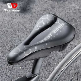Bike Saddles WEST BIKING Bicycle Cushion Cover High Elastic Silicone MTB Road Bike Seat Cover Wear-resistant Bike Saddle Cover With TaillightL240108