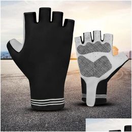 Cycling Gloves 1 Pair Bike Absorption Half Finger Riding Breathable Reflective Comfortable For Adts Women Men Drop Delivery Sports Out Otpn4