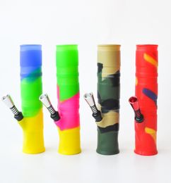 Foldable Silicone Bong Portable Silicone Water Pipes 78inches Folded Bong Metal Straight Perc Oil Concentrate Used Silicone Bongs5672942