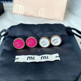 Gold M Brand Letters Designer Earrings Stud for Women Retro Vintage Round Circle Double Side Wear Chinese Earring Earings Ear Rings Charm Mu Simplicity