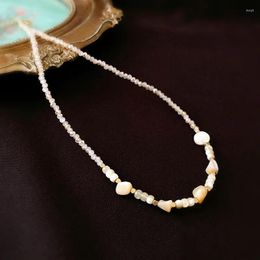 Pendant Necklaces Irregular Shell Crystal String Beads Necklace South Korea Clavicle Chain Female